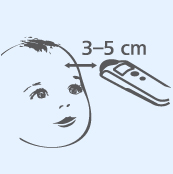 Měření na čele bezdotykovým teploměrem