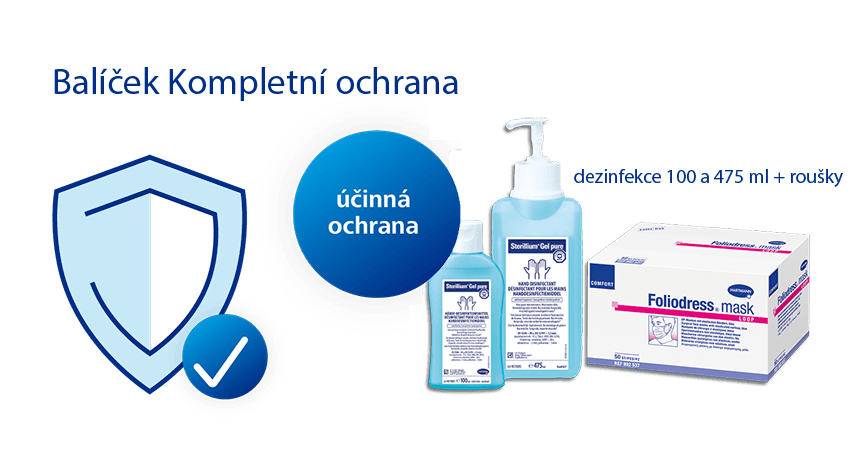 Výhodný balíček s desinfekcí proti koronaviru K prevenci onemocnění vám pomůže Baliček kompletní ochrana