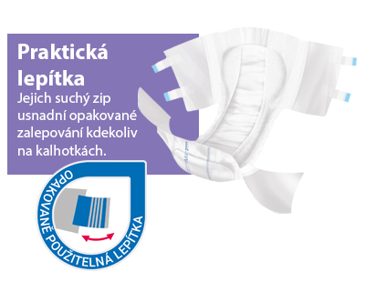 MoliCare Premium s opakovatelně použitelnými lepítky