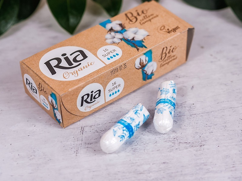 Dámské tampóny Ria Organic Super ze 100% bio bavlny