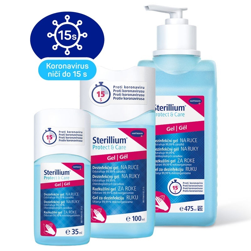 Dezinfekce Sterillium® Protect & Care Gel ničí koronavirus za 15 s