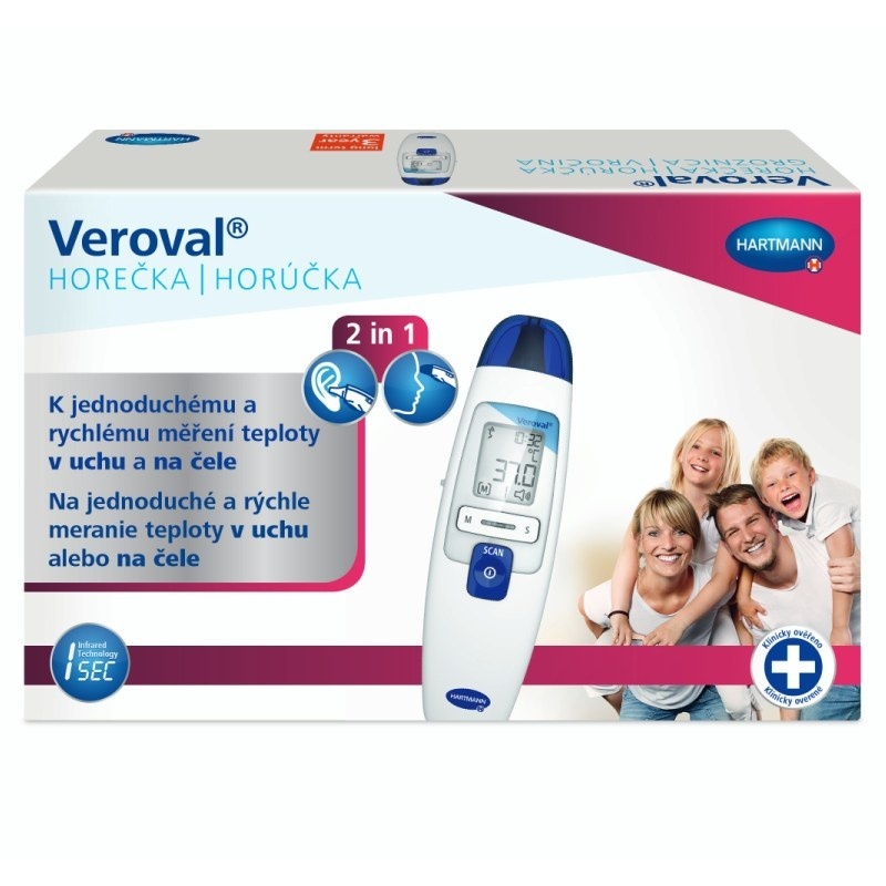 Dotykový teploměr Veroval Horečka pro měření teploty na čele a v uchu