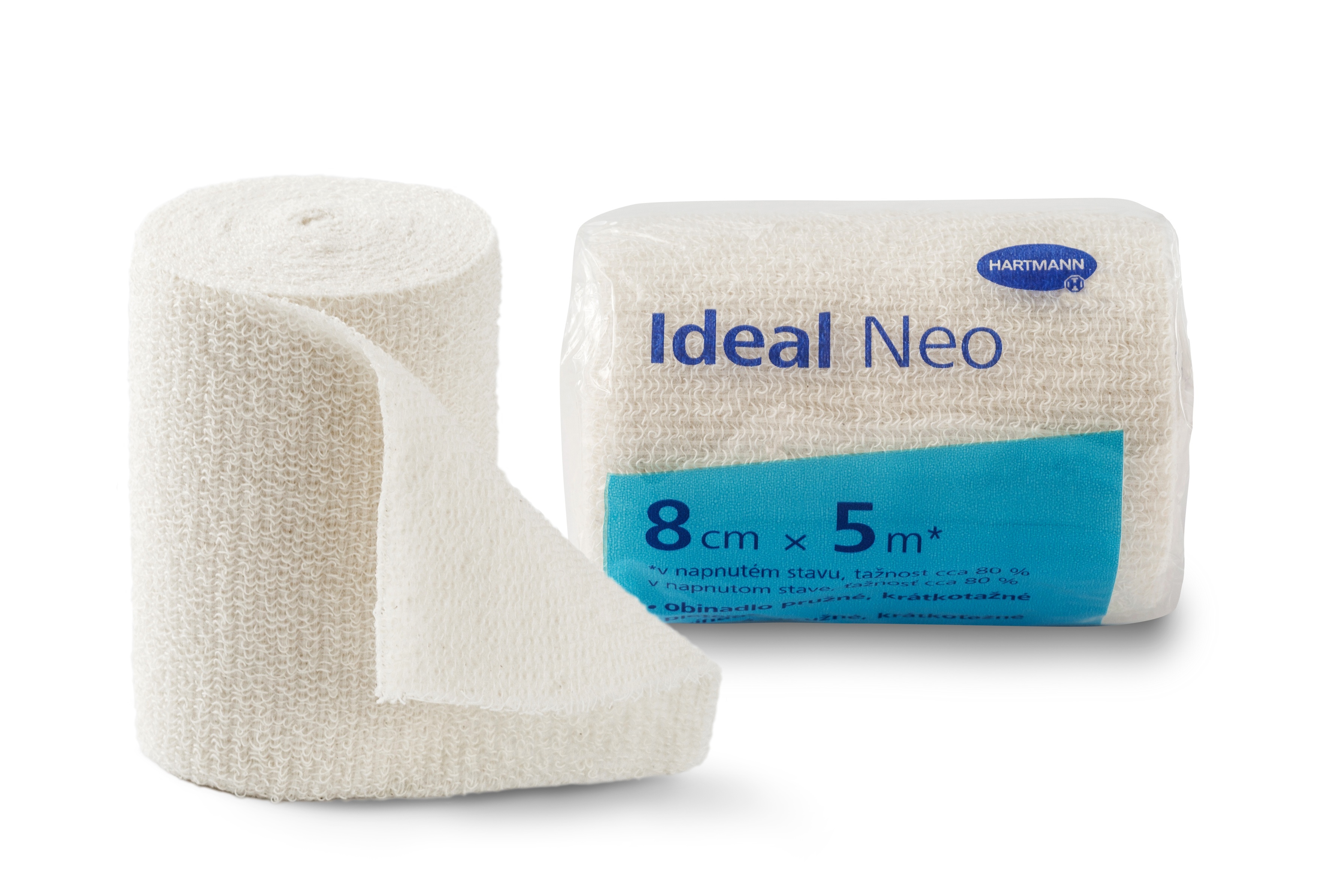 Elastické obinadlo Ideal Neo 8 cm × 5 m vhodné pro ošetřování onemocnění žilního a lymfatického systému