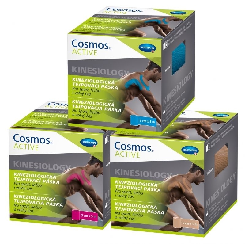 Kineziologické tejpovací pásky Cosmos ACTIVE ve 3 barvách