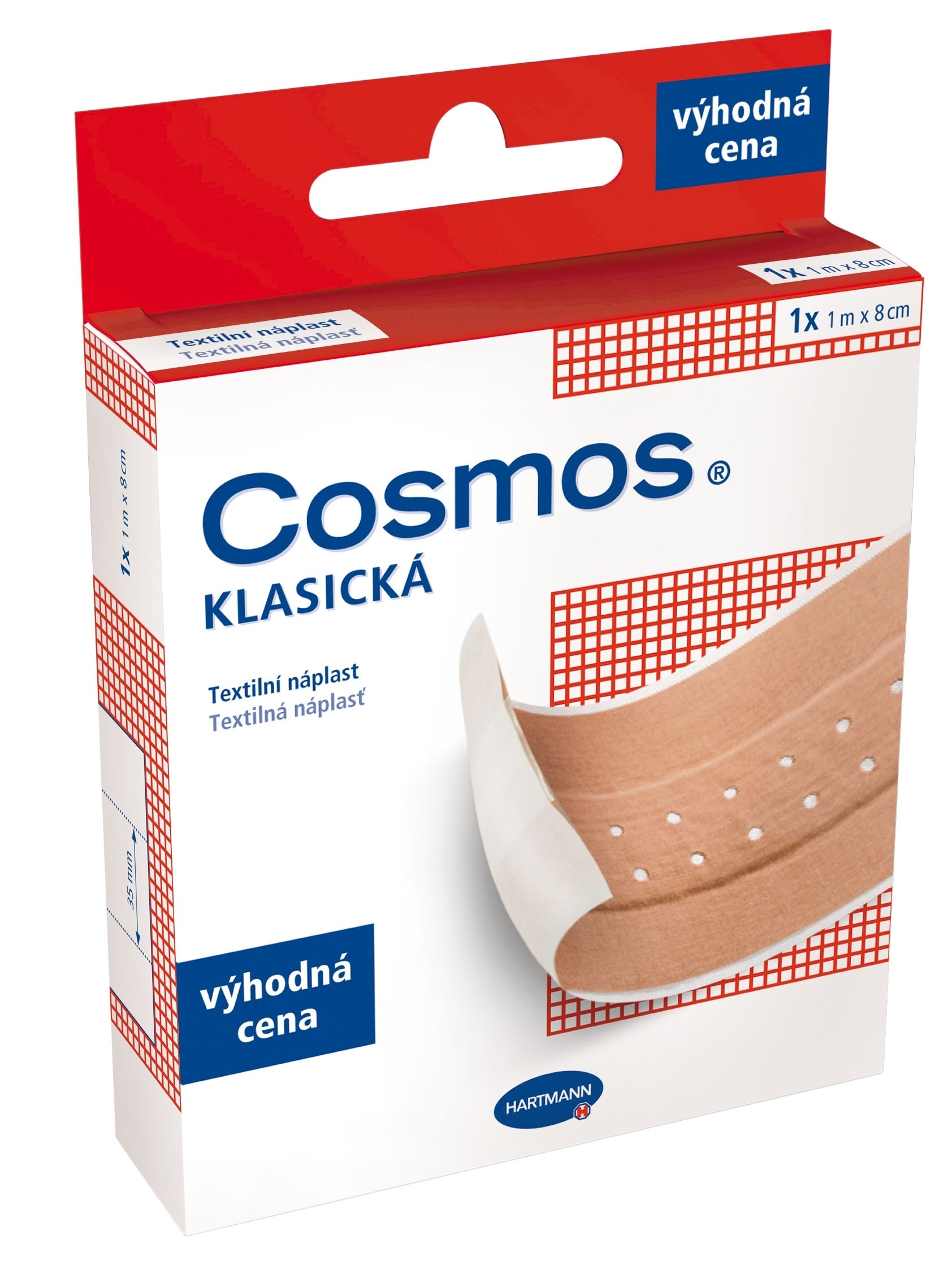 Klasická textilní náplast Cosmos 1 m × 8 cm