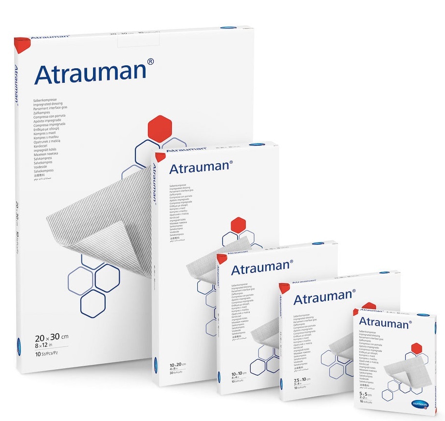 Atrauman je sterilní hydrofobní polyesterový tyl