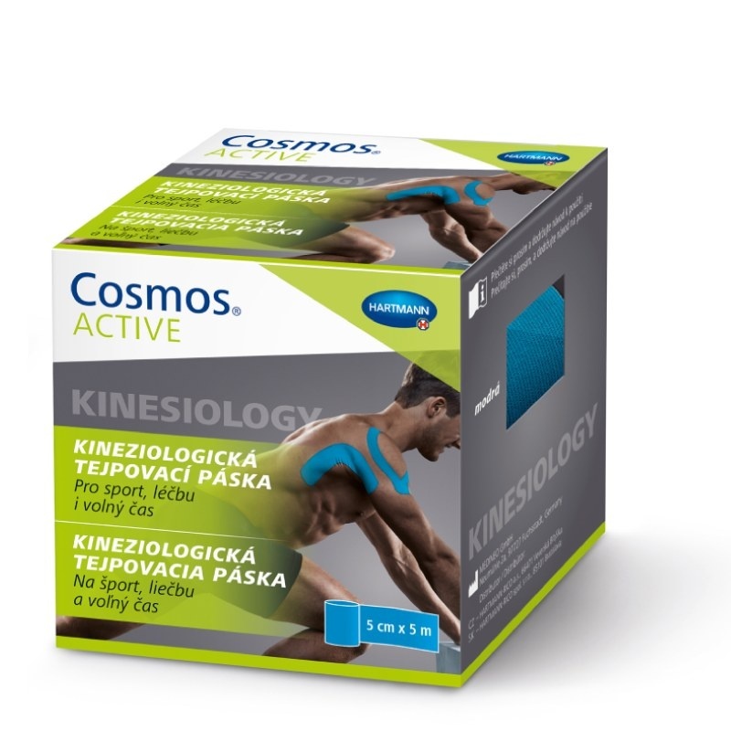 Modrá kineziologická tejpovací páska pro sport, léčbu i volný čas 5 cm × 5 m