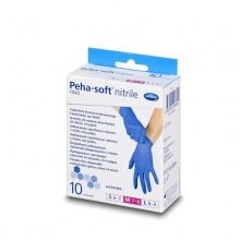 Bezlatexové vyšetřovací rukavice Peha-soft nitrile fino modré